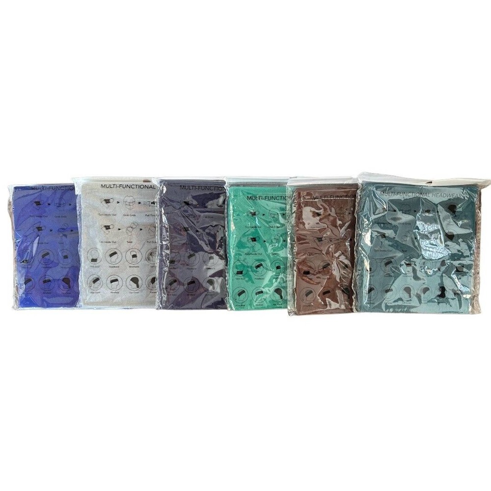 6 Pack Bandana Headbands – Multifunctional Seamless Biker Scarf Neckwarmer